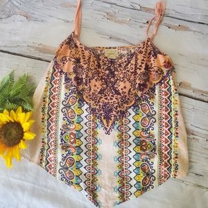 Eyelash Counture Boho Hankerchief crop Top